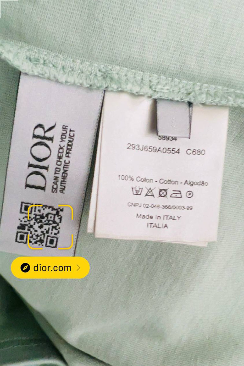 Dior Мужская футболка светло-зелёного цвета