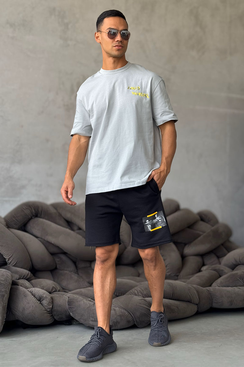 Lоuis Vuittоn Брендовая оверсайз футболка peace graffiti - Grey