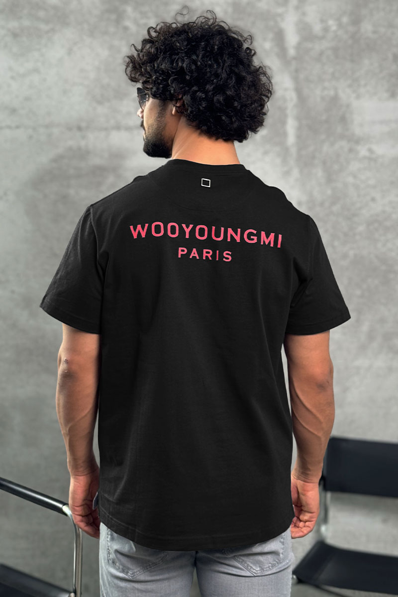 Designer Clothing Чёрная оверсайз футболка Wooyoungmi logo patch