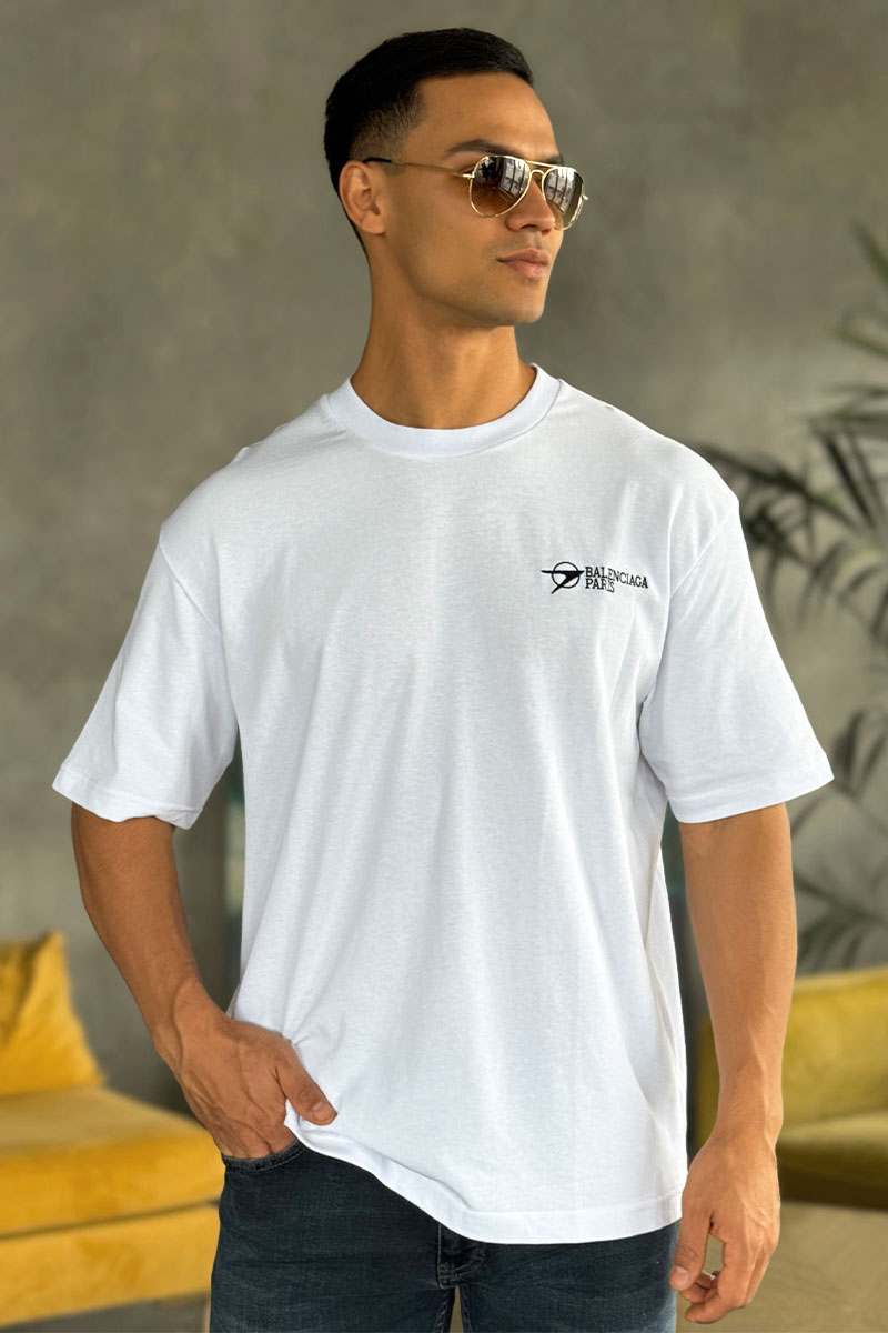 Balenciaga Оверсайз футболка Paris - White