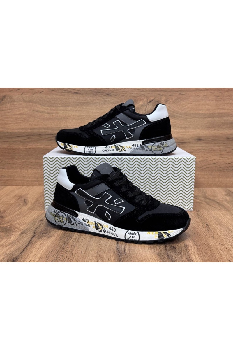 Premiata Мужские чёрные кроссовки Mick 