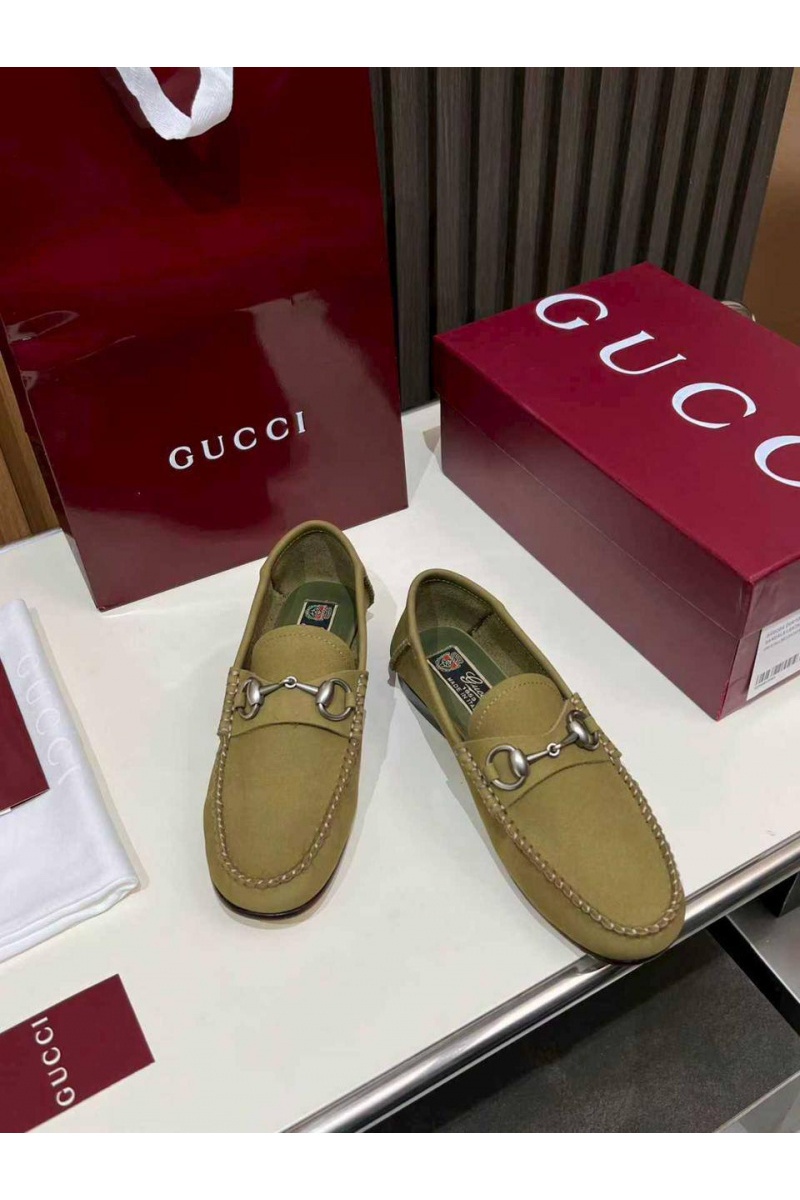Gucci Женские замшевые лоферы GG premium