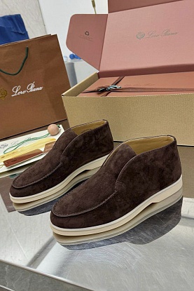 Женские замшевые лоферы premium - Brown