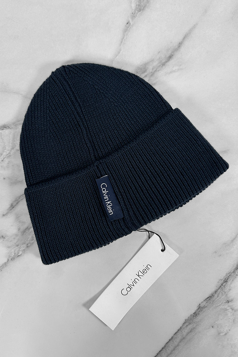 Calvin Klein Синяя шапка monologo patch 