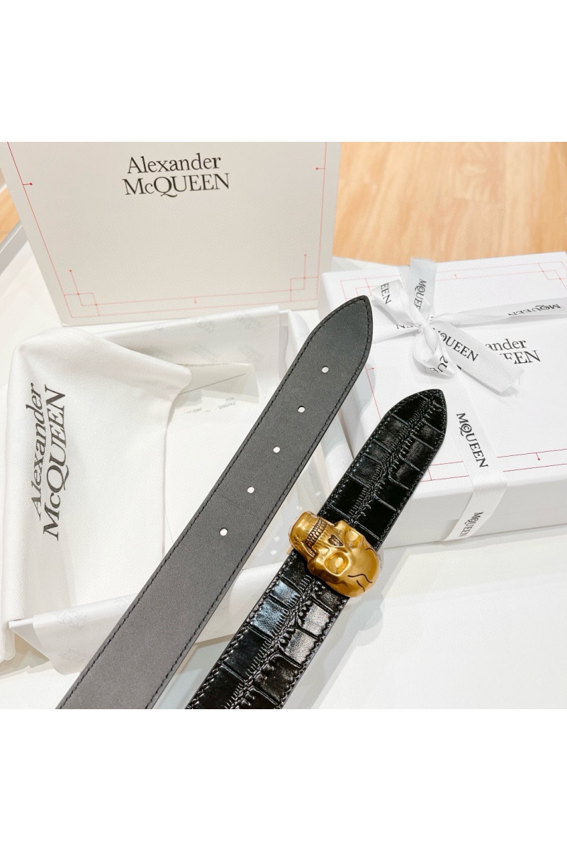 Alexander McQueen Кожаный ремень Skull Premium (ширина 3.5 см)