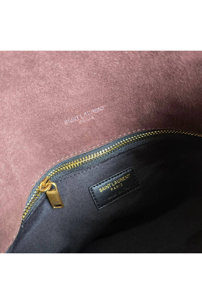 Yves Saint Laurent Замшевая сумка Lou Puffer 30x19 см