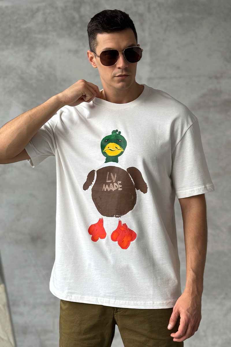 Lоuis Vuittоn Брендовая оверсайз футболка Duck print - White