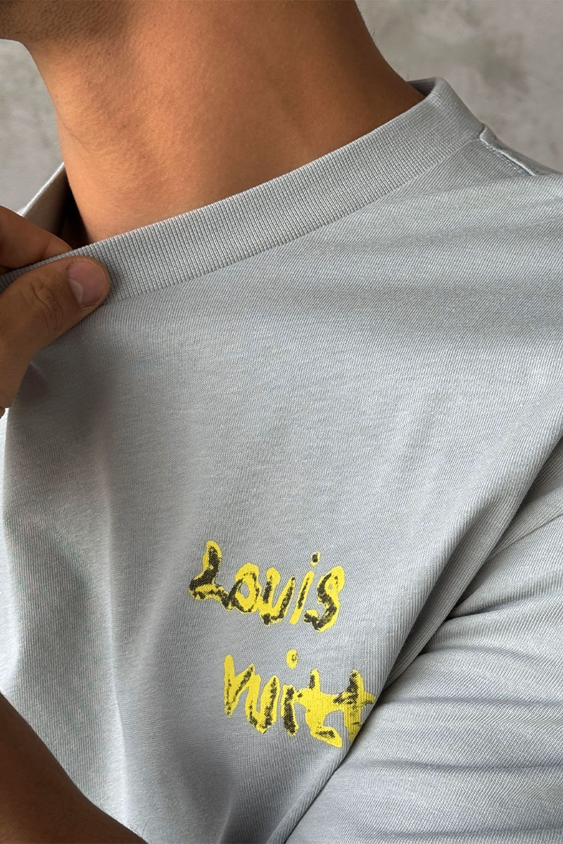 Lоuis Vuittоn Брендовая оверсайз футболка peace graffiti - Grey
