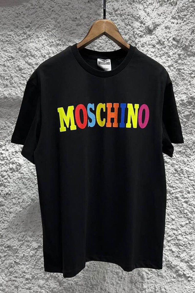 Moschino Чёрная оверсайз футболка colourblocked logo