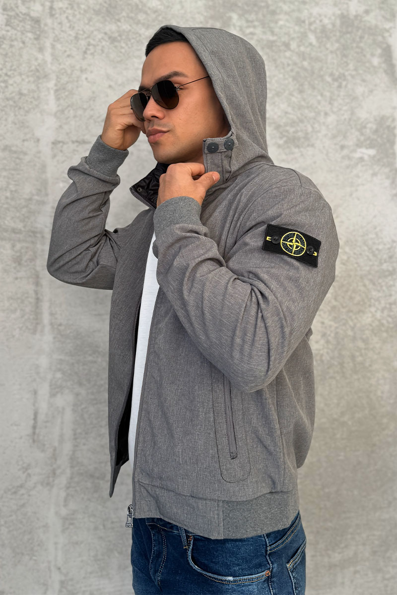 Stone Island Мужская куртка серого цвета compass-patch
