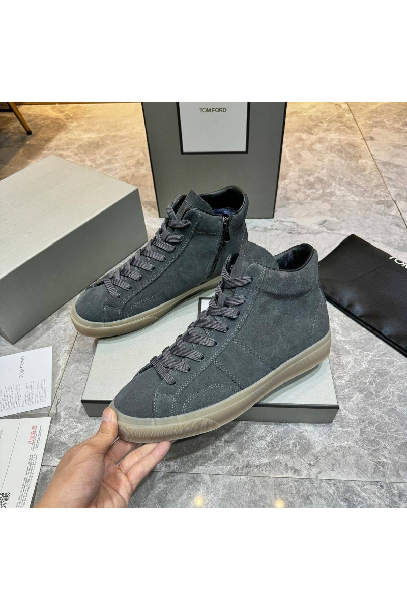 Tom Ford Замшевые кроссовки с мехом Tom Ford high-top - Grey