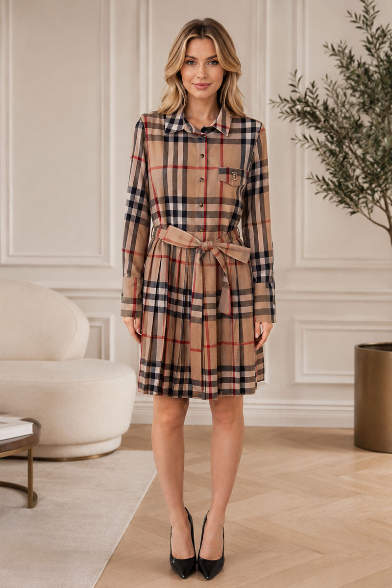 Burberry Женское классическое платье-рубашка TB