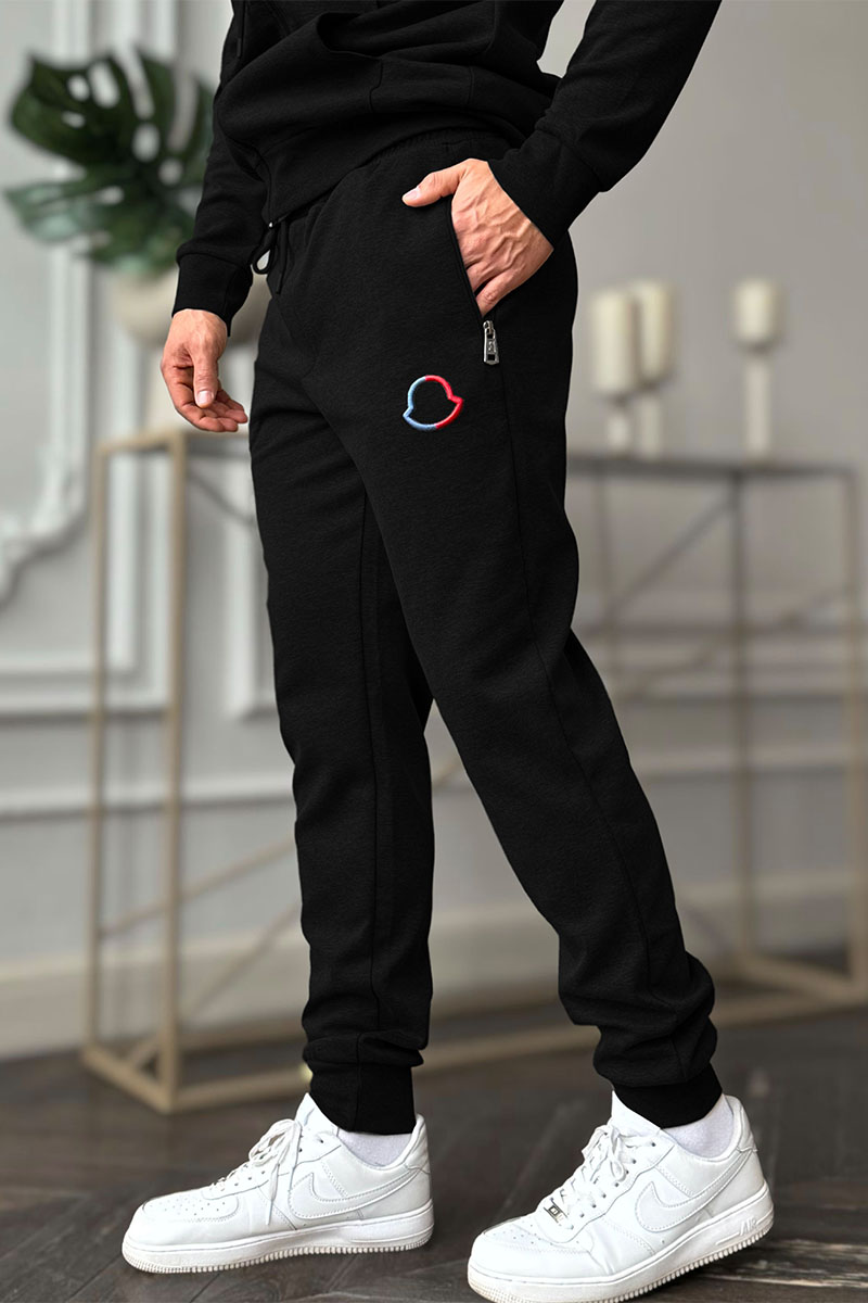 Moncler Чёрный спортивный костюм logo-embroidered 