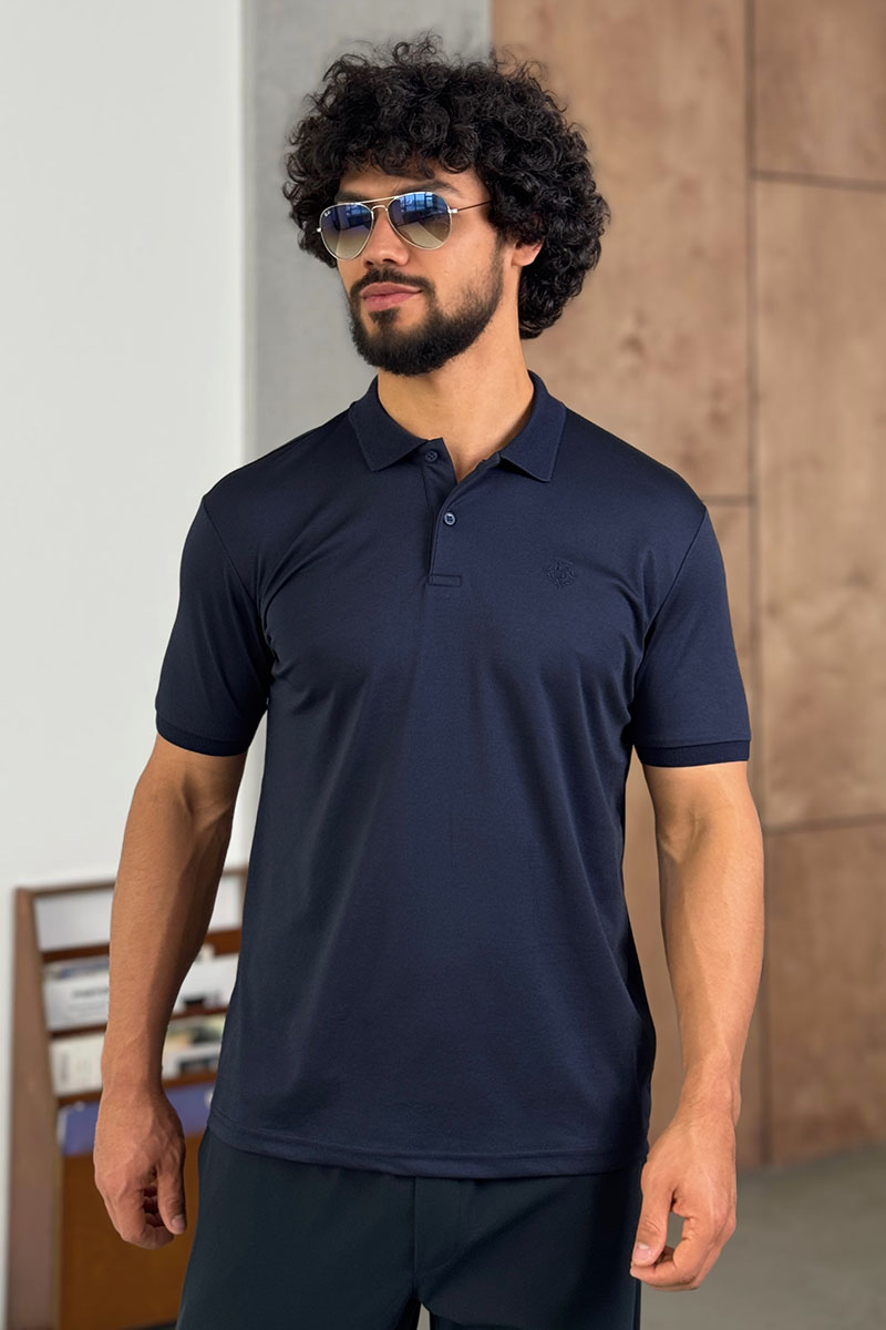 Loro Piana Мужское поло синего цвета