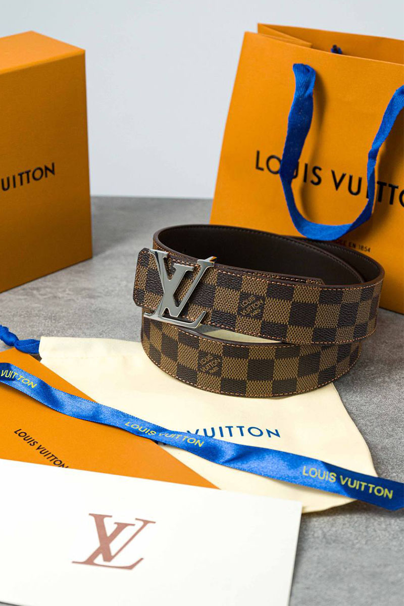 Lоuis Vuittоn Кожаный ремень Initiales Damier (длина 85 - 115 см)