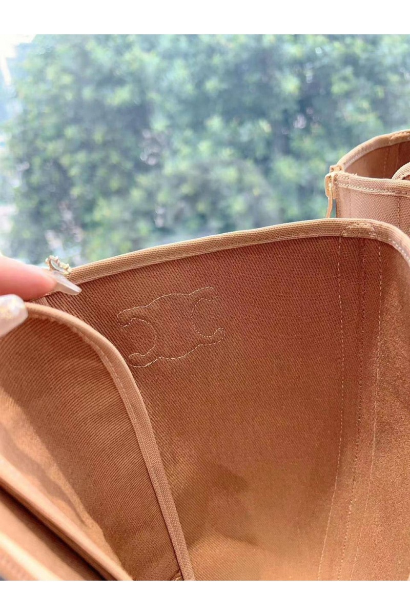 Celine Женские комбинированные сапоги Premium - Brown