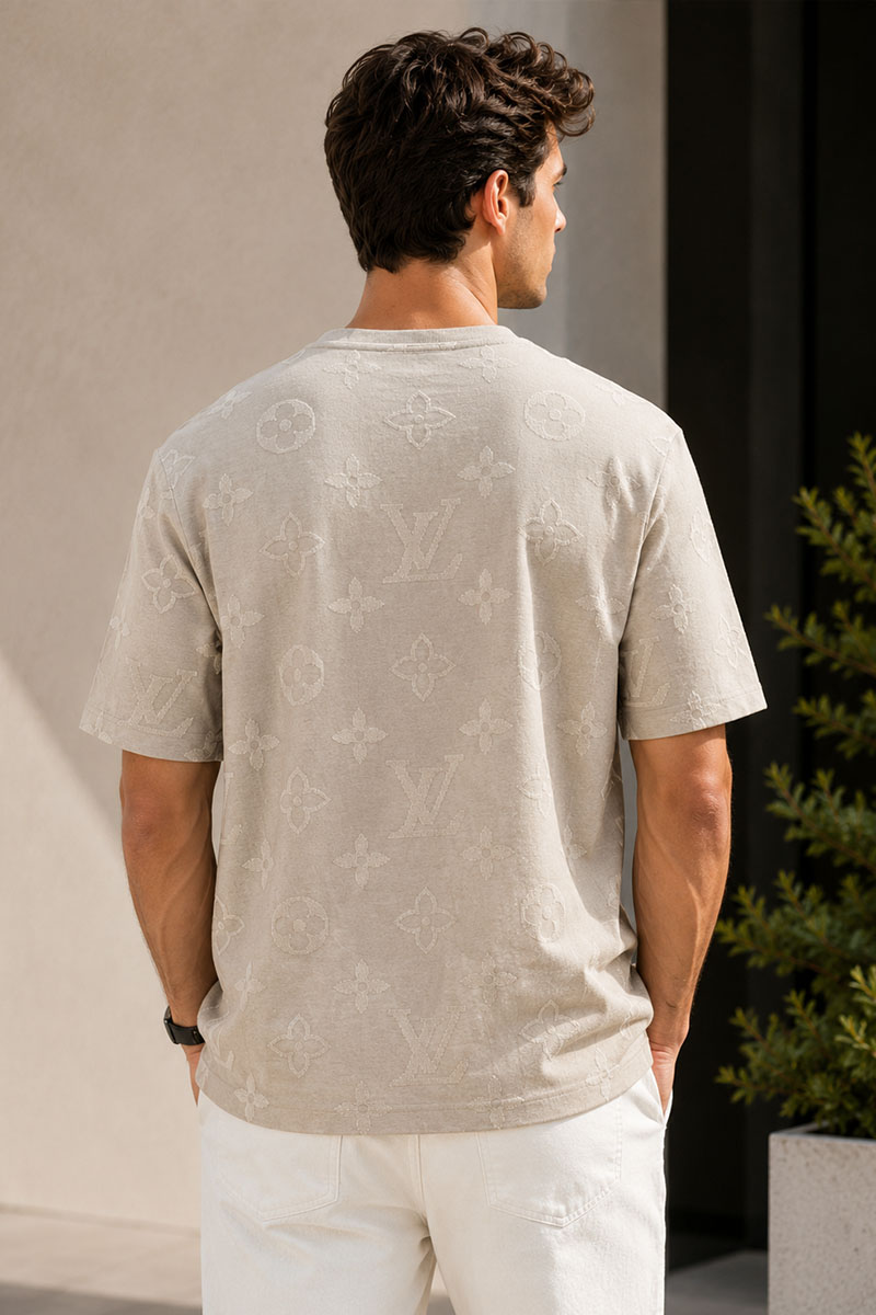 Lоuis Vuittоn Бежевая оверсайз футболка Monogram