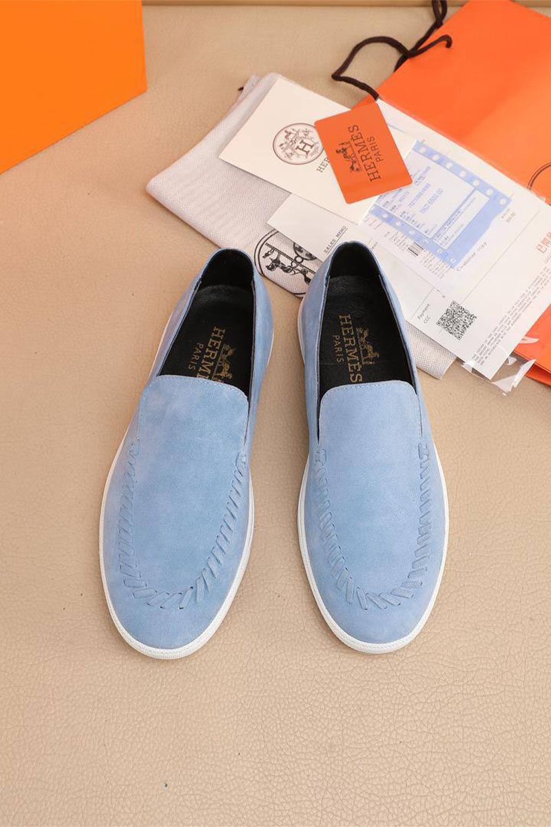 Hermes Мужские замшевые лоферы Julian - Blue