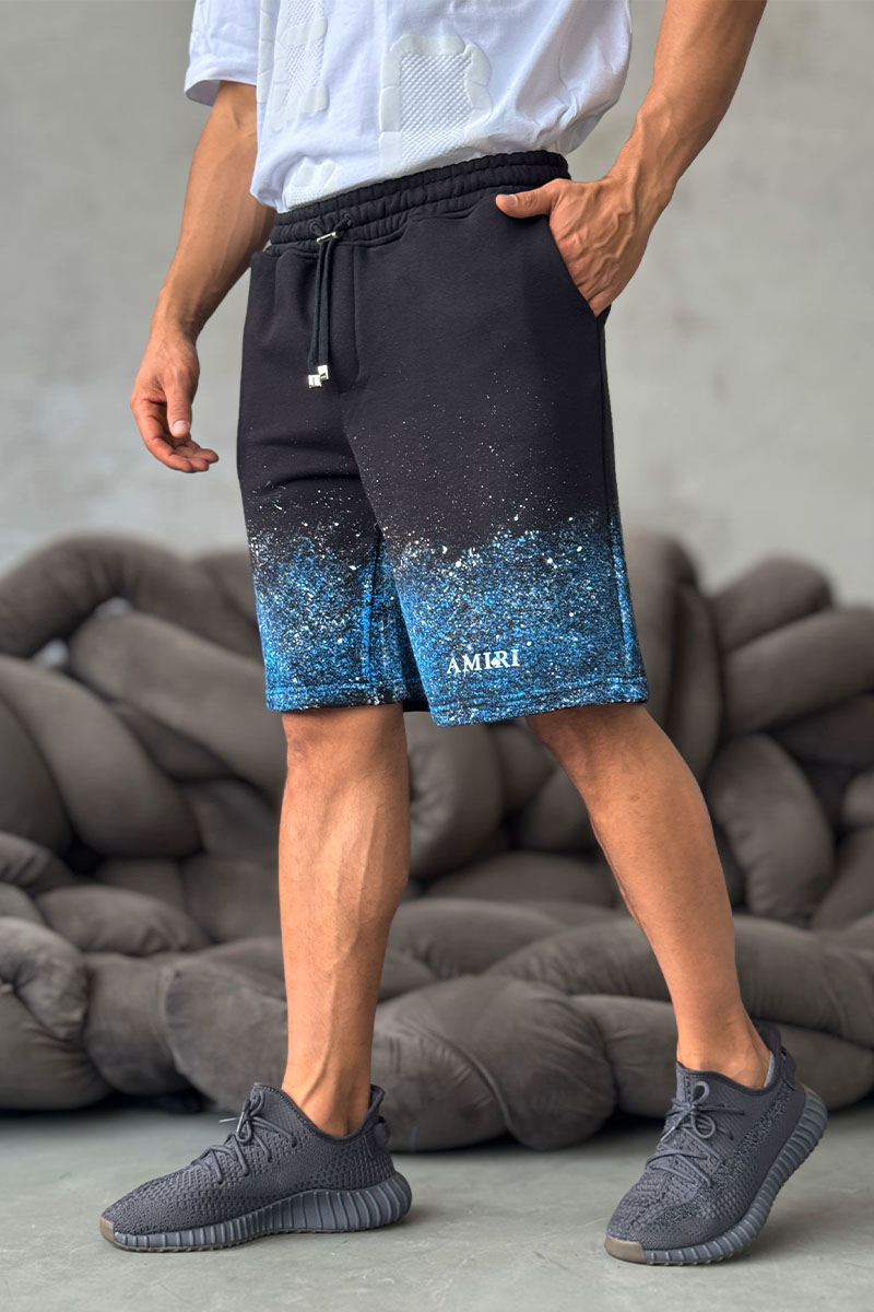 Amiri Мужские чёрные шорты paint splatter