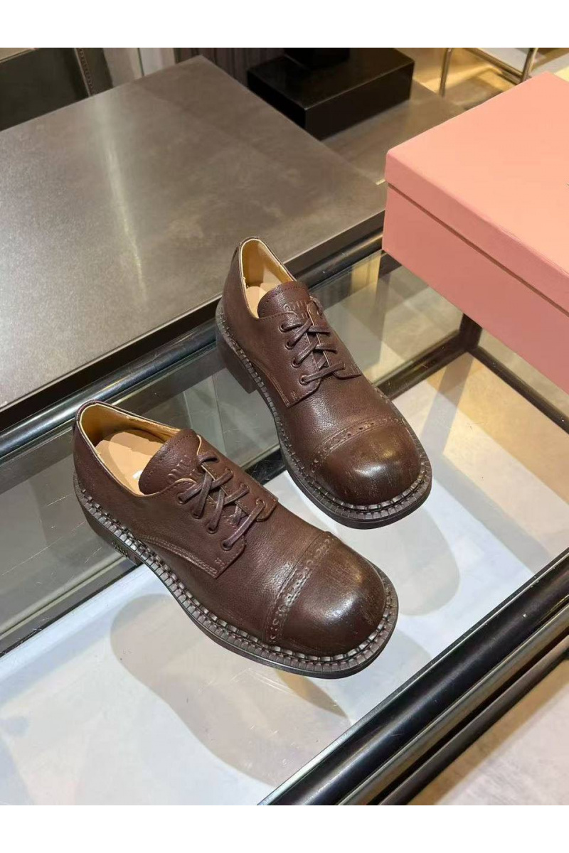 MIU MIU Женские кожаные ботинки дерби 