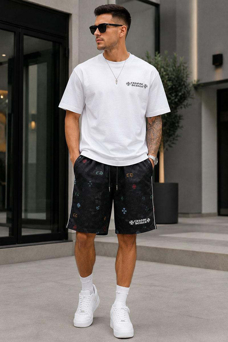 Chrome Hearts Мужские чёрные шорты premium