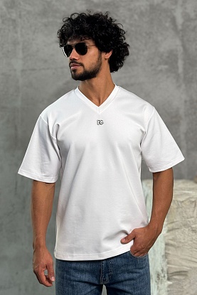 Белая оверсайз футболка logo-plaque