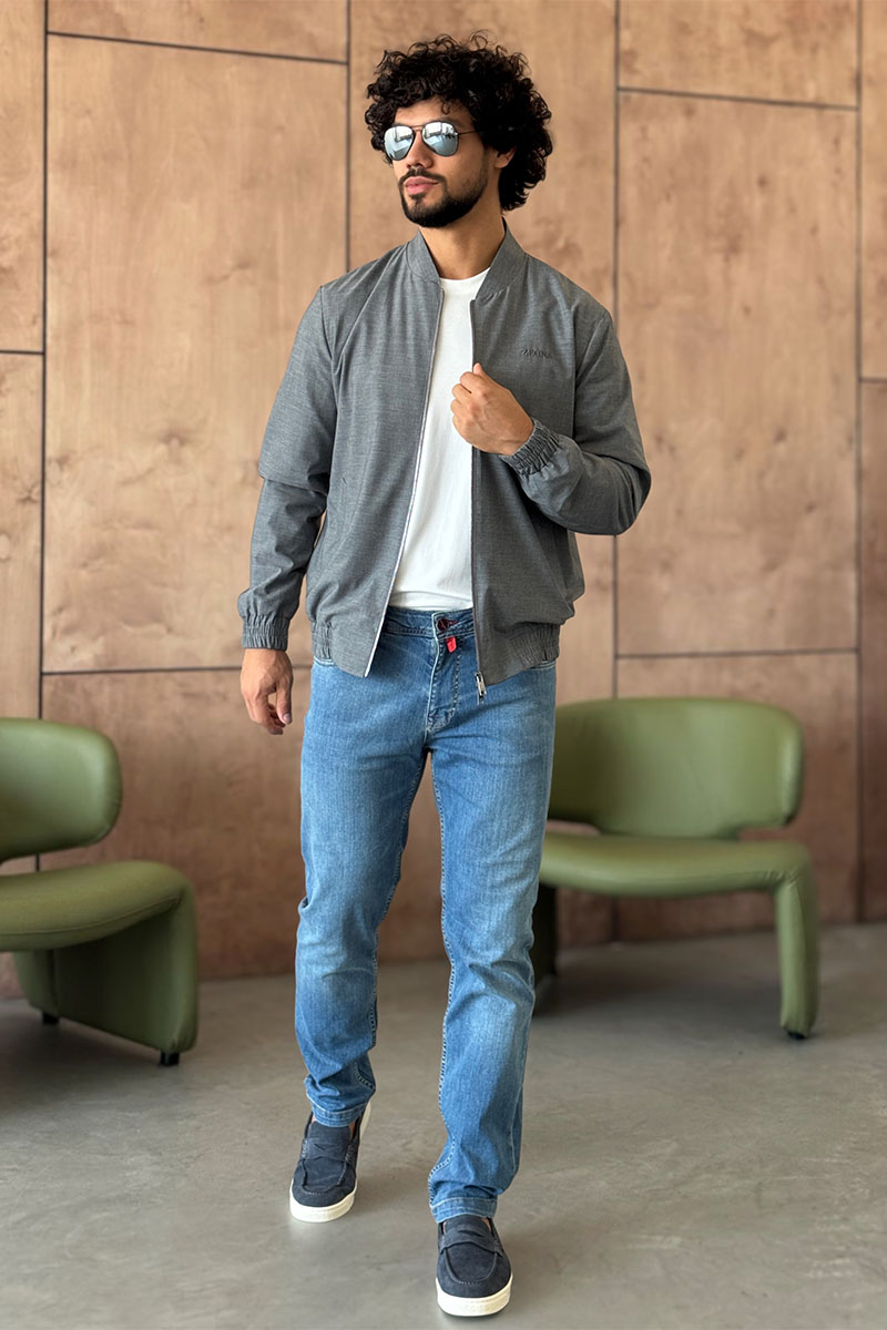 Zegna Мужская серая куртка 