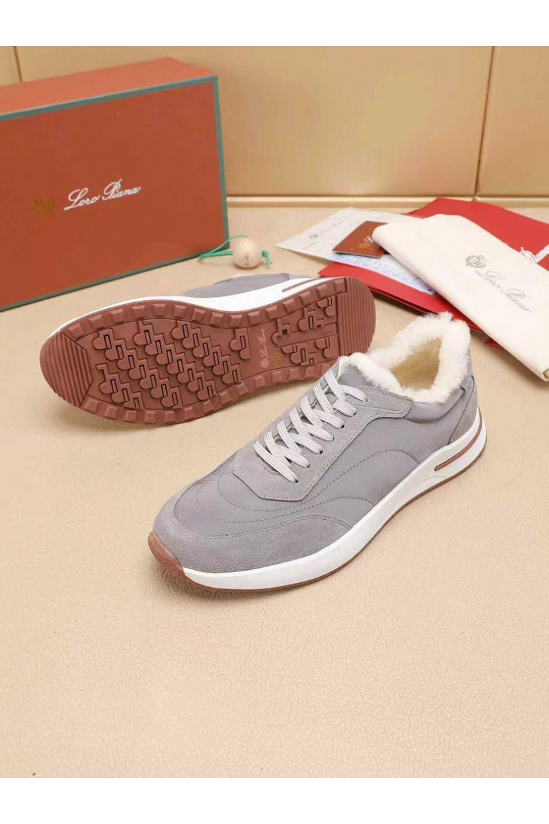 Loro Piana Кроссовки с мехом Week End Walk Evo 