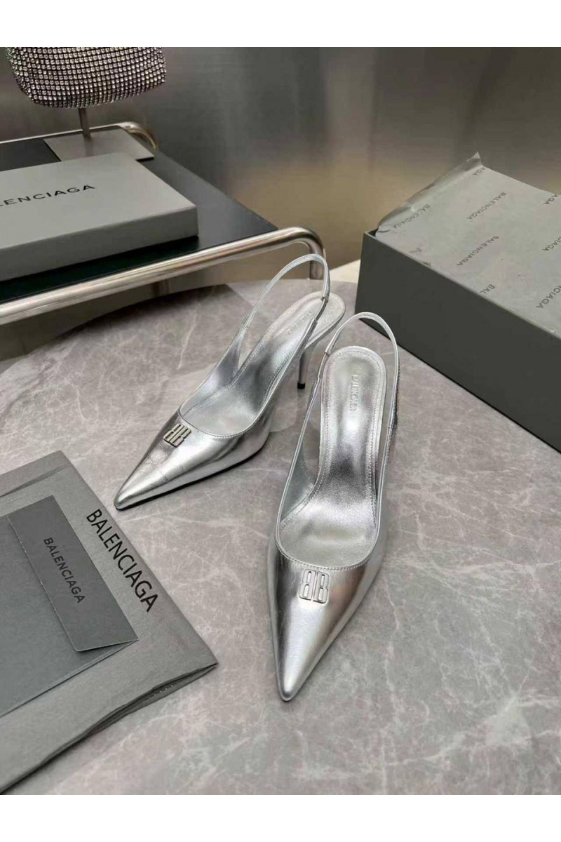 Balenciaga Женские кожаные туфли на каблуке premium