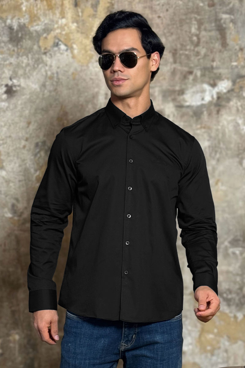 Loro Piana Мужская рубашка logo-embroidered - Black