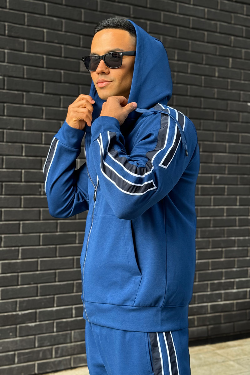 Hermes Мужской спортивный костюм цвета индиго