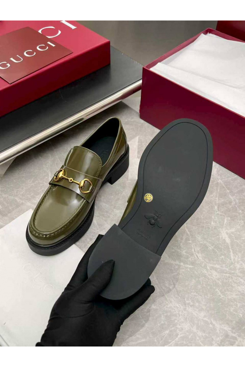 Gucci Женские кожаные лоферы Horsebit premium