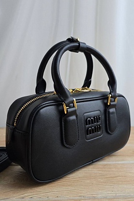 Кожаная сумка 23x14 см - Black