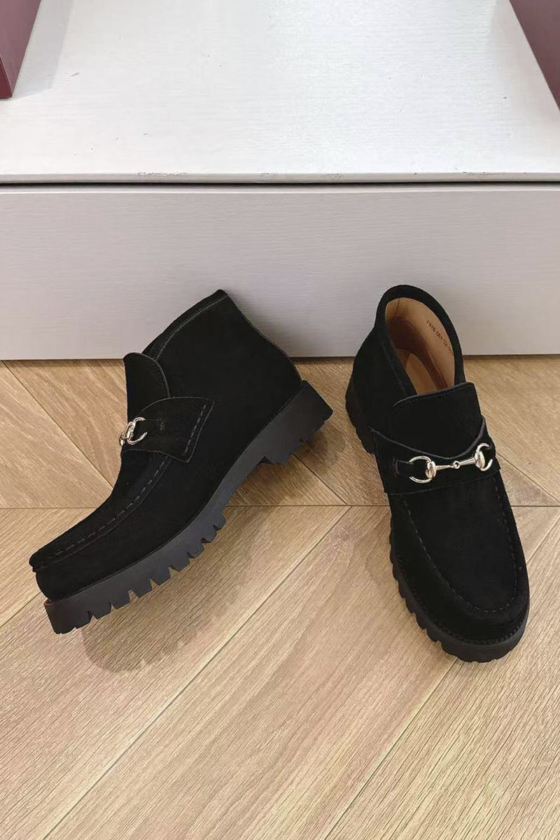 Gucci Женские замшевые лоферы premium - Black