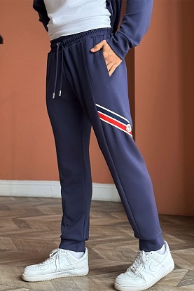 Спортивные штаны striped logo - Navy