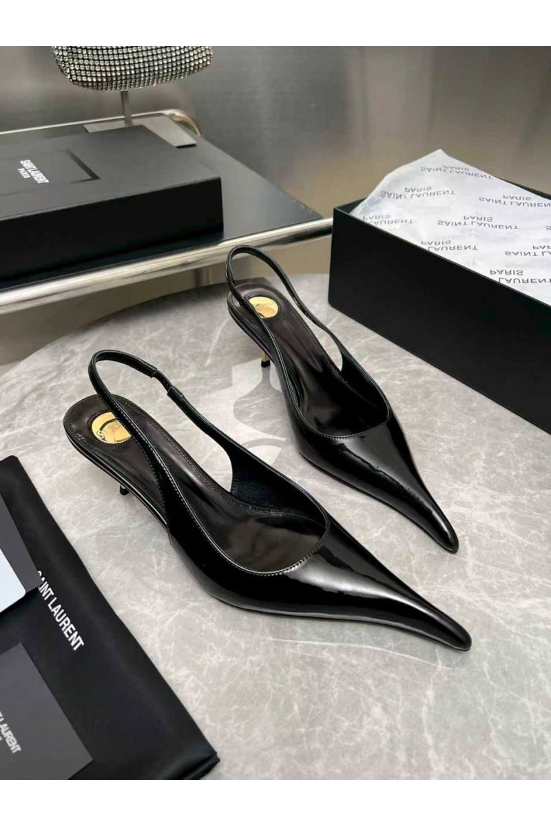 Yves Saint Laurent Женские кожаные туфли на каблуке premium