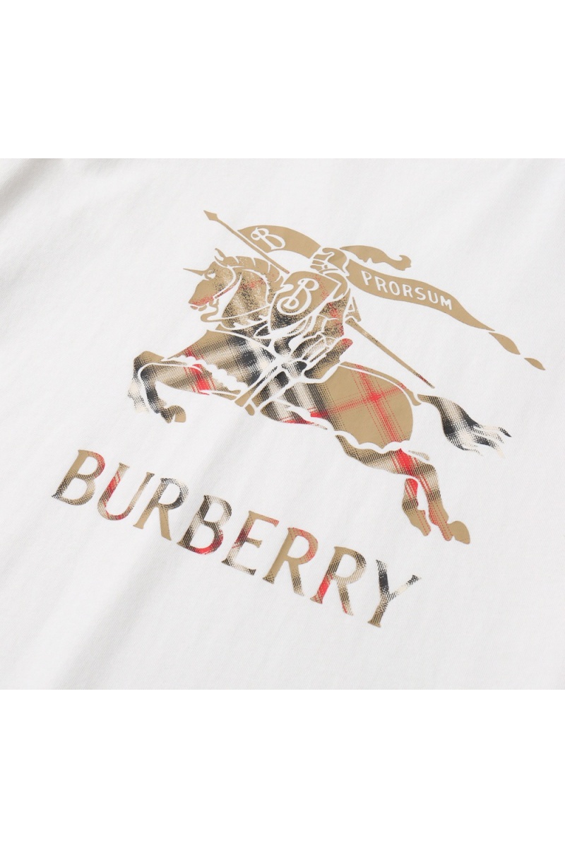 Burberry Мужская белая футболка Equestrian Knight