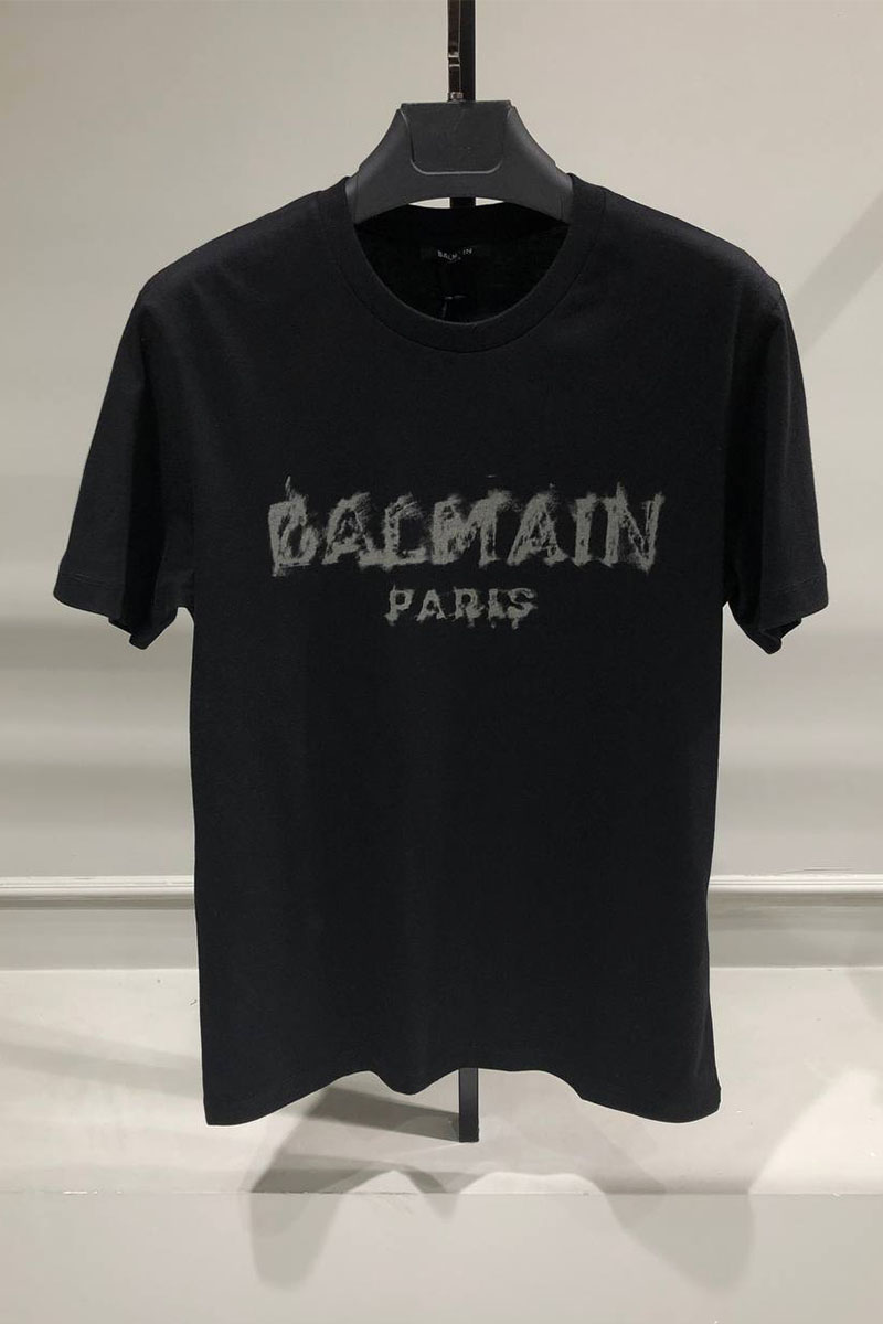 Balmain Чёрная оверсайз футболка Paris logo-print