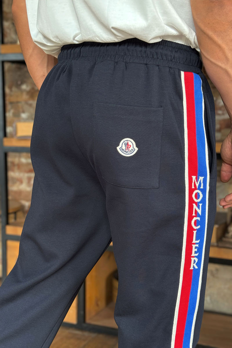 Moncler Тёмно-синий спортивный костюм striped logo