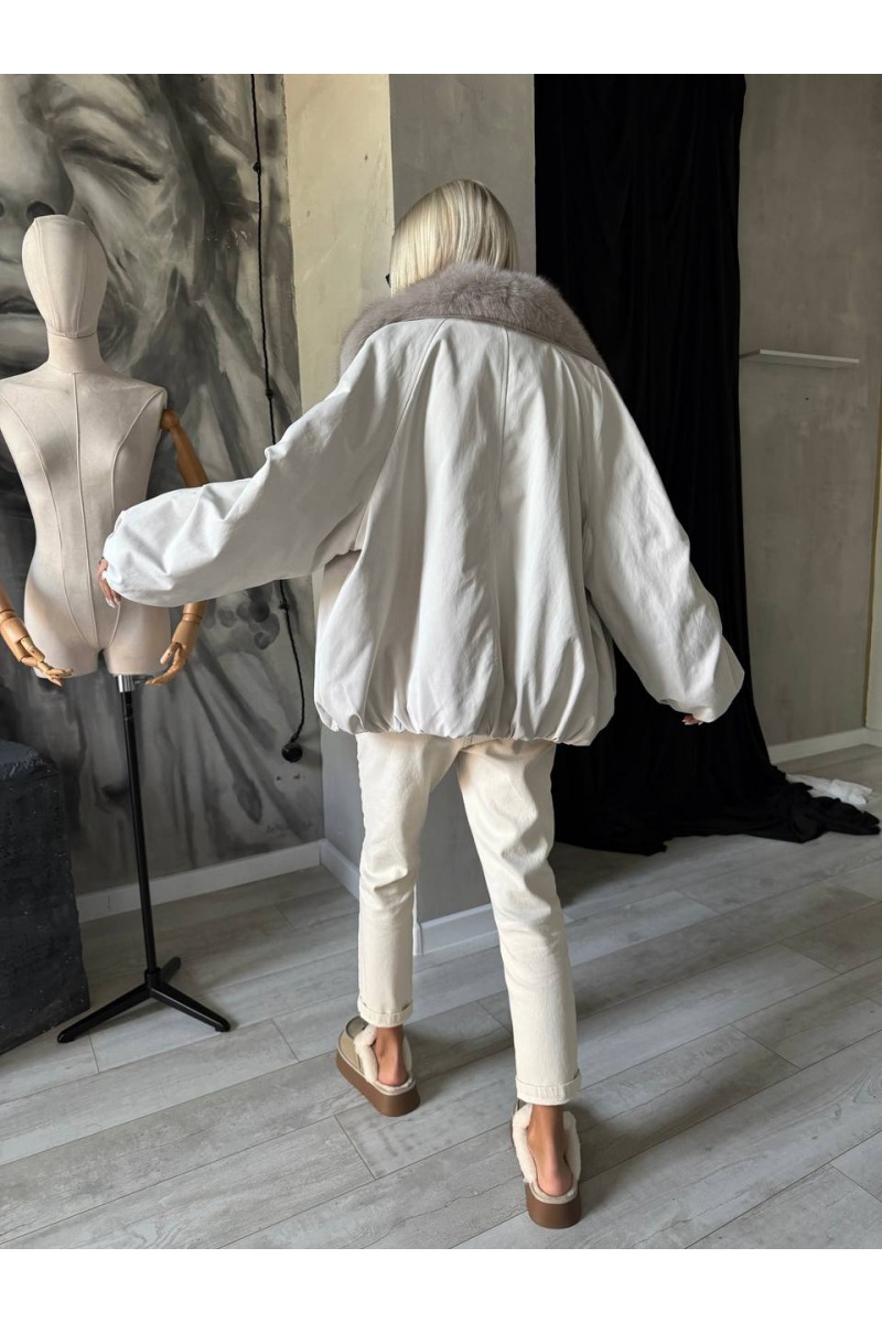 Max Mara Женский бомбер с натуральным мехом premium