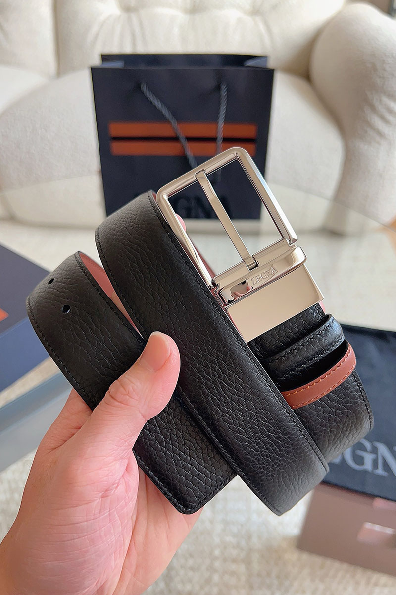 Zegna Двусторонний кожаный ремень premium