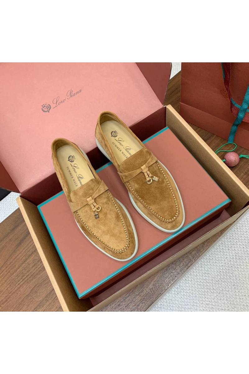 Loro Piana Женские замшевые лоферы Summer Charms Walk premium