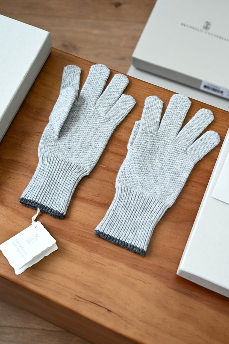 Brunеllо Сuсinеlli Кашемировые перчатки premium - Light Grey