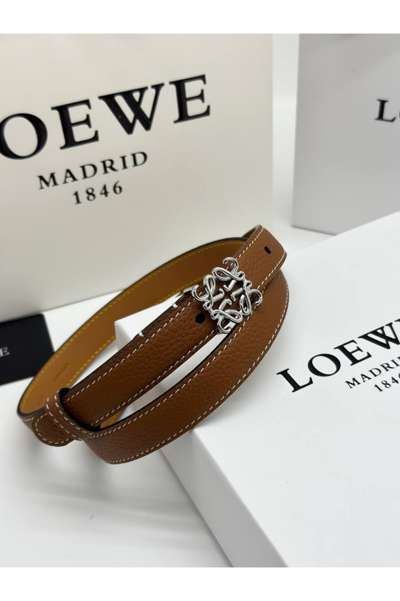 Loewe Женский кожаный ремень Anagram - ширина 2 см, длина 75 / 80 / 85 / 90 см (2 расцветки)