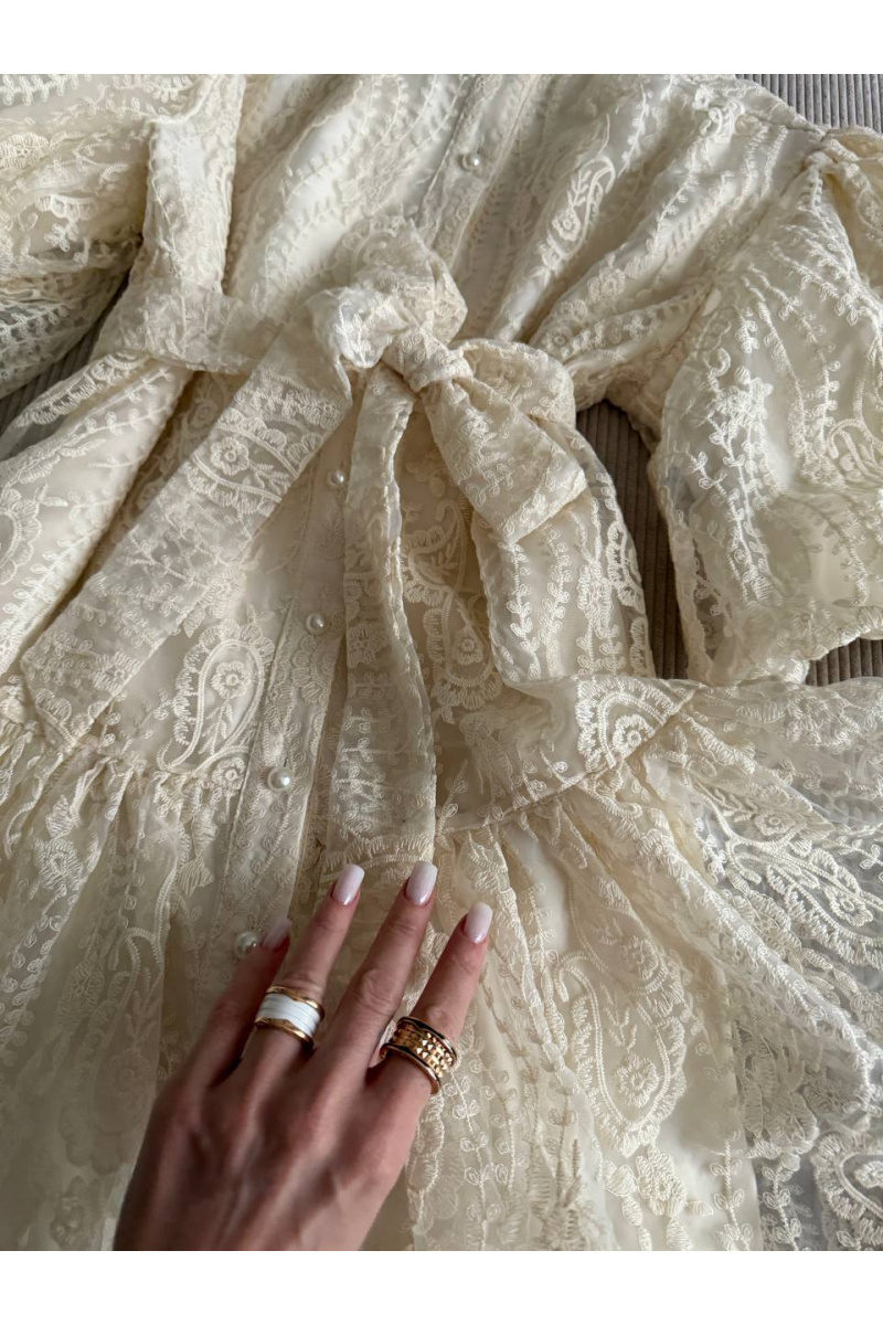 Zimmermann Женское кружевное платье premium белого цвета