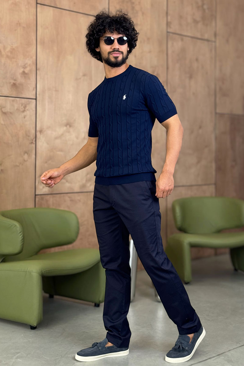 Polo Ralph Lauren Мужская тёмно-синяя футболка 