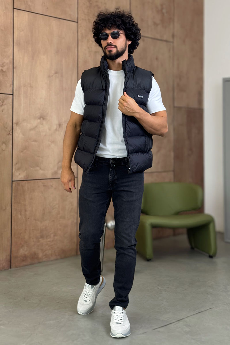 Hugо Воss Мужской чёрный жилет 