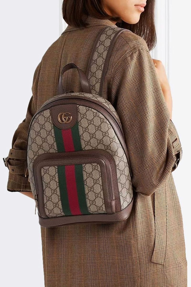Gucci Женский кожаный рюкзак Ophidia GG 30x23 см