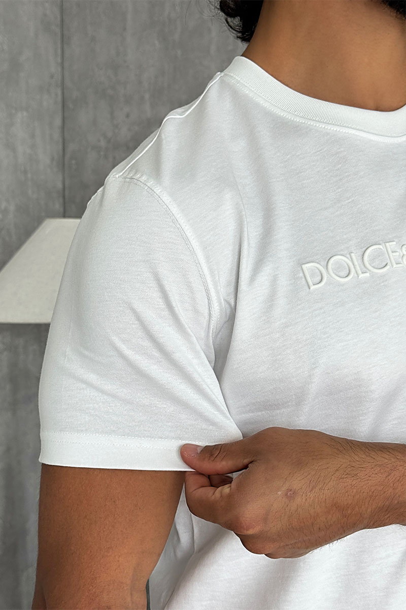 Dоlсе & Gаbbаnа Мужская белая футболка logo-embroidered