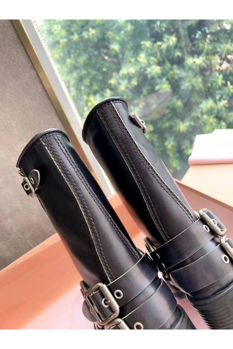 MIU MIU Женские кожаные сапоги Ankle Premium